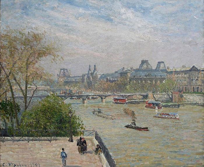 Camille Pissarro The Louvre, Spring France oil painting art